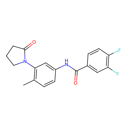 3,4-difluoro-N-[4-methyl-3-(2-oxopyrrolidin-1-yl)phenyl]benzamide structure