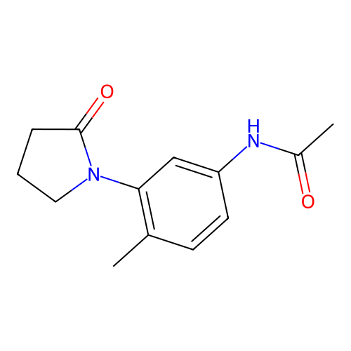 N-(4-methyl-3-(2-oxopyrrolidin-1-yl)phenyl)acetamide structure
