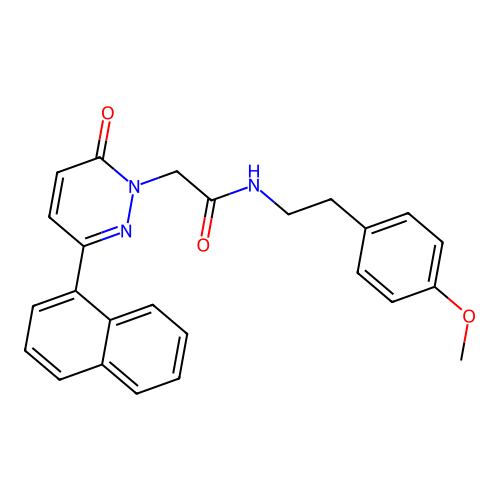 N~1~-(4-methoxyphenethyl)-2-[3-(1-naphthyl)-6-oxo-1(6H)-pyridazinyl]acetamide structure