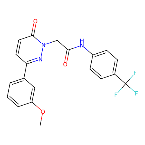 2-(3-(3-methoxyphenyl)-6-oxopyridazin-1(6H)-yl)-N-(4-(trifluoromethyl)phenyl)acetamide structure