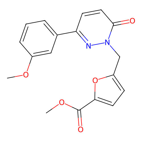 methyl 5-((3-(3-methoxyphenyl)-6-oxopyridazin-1(6H)-yl)methyl)furan-2-carboxylate structure