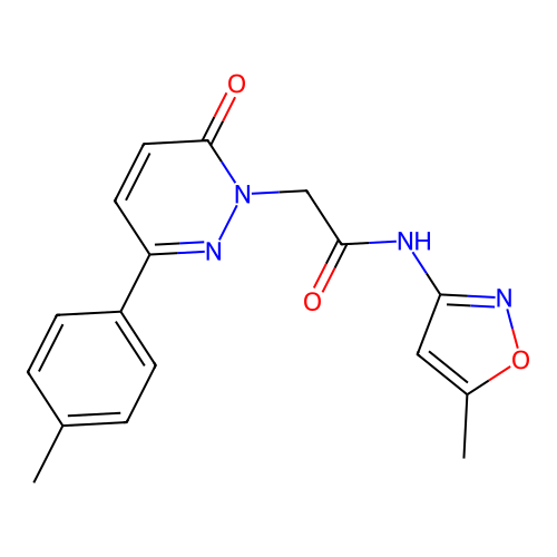 N-(5-methylisoxazol-3-yl)-2-(6-oxo-3-(p-tolyl)pyridazin-1(6H)-yl)acetamide structure