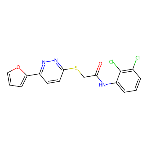 N-(2,3-dichlorophenyl)-2-[6-(furan-2-yl)pyridazin-3-yl]sulfanylacetamide structure
