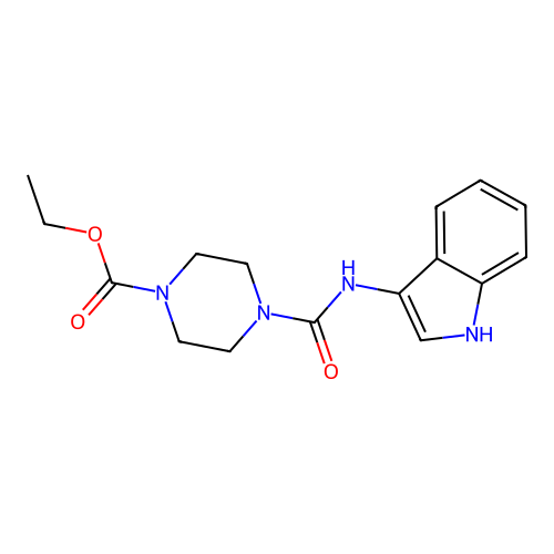 ethyl 4-[(1H-indol-3-yl)carbamoyl]piperazine-1-carboxylate structure