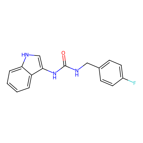 1-(4-fluorobenzyl)-3-(1H-indol-3-yl)urea structure