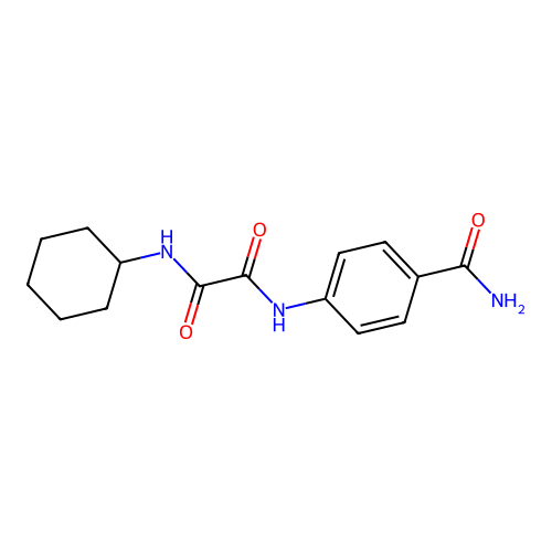 N1-(4-carbamoylphenyl)-N2-cyclohexyloxalamide structure