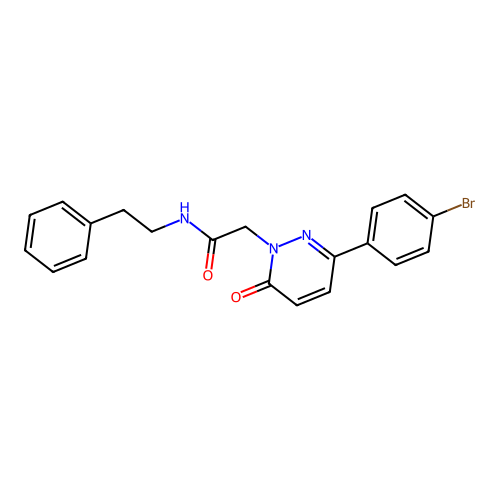 2-(3-(4-bromophenyl)-6-oxopyridazin-1(6H)-yl)-N-phenethylacetamide structure