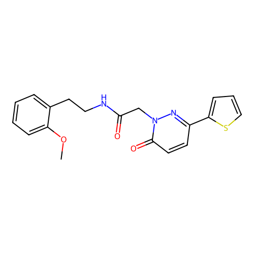 N-(2-methoxyphenethyl)-2-(6-oxo-3-(thiophen-2-yl)pyridazin-1(6H)-yl)acetamide structure