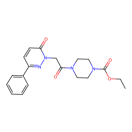 ethyl 4-(2-(6-oxo-3-phenylpyridazin-1(6H)-yl)acetyl)piperazine-1-carboxylate structure