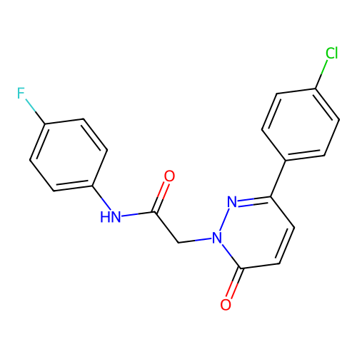 2-(3-(4-chlorophenyl)-6-oxopyridazin-1(6H)-yl)-N-(4-fluorophenyl)acetamide structure