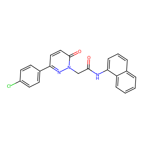 2-(3-(4-chlorophenyl)-6-oxopyridazin-1(6H)-yl)-N-(naphthalen-1-yl)acetamide structure