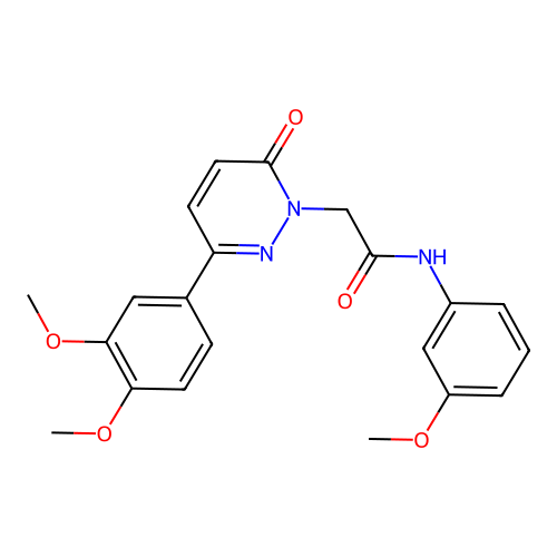 2-(3-(3,4-dimethoxyphenyl)-6-oxopyridazin-1(6H)-yl)-N-(3-methoxyphenyl)acetamide structure