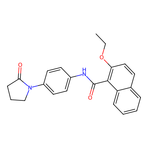 2-ethoxy-N-[4-(2-oxopyrrolidin-1-yl)phenyl]naphthalene-1-carboxamide structure
