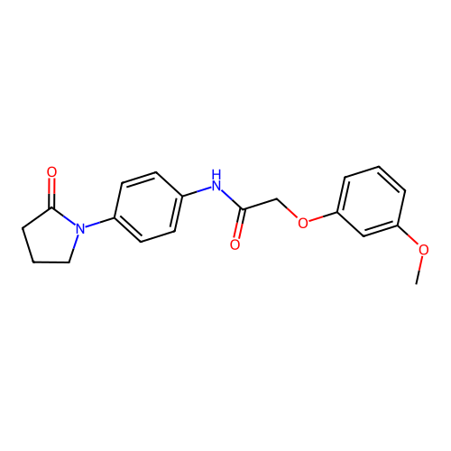 2-(3-methoxyphenoxy)-N-[4-(2-oxopyrrolidin-1-yl)phenyl]acetamide structure