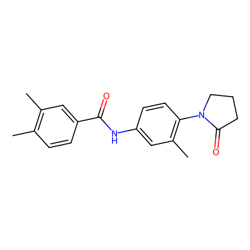 3,4-dimethyl-N-[3-methyl-4-(2-oxopyrrolidin-1-yl)phenyl]benzamide structure