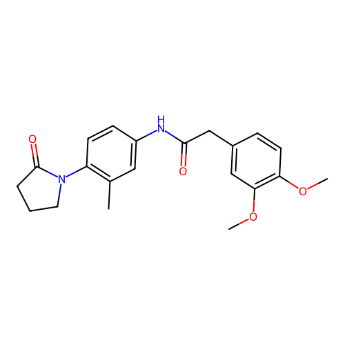 2-(3,4-dimethoxyphenyl)-N-[3-methyl-4-(2-oxopyrrolidin-1-yl)phenyl]acetamide structure