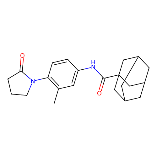 N-[3-methyl-4-(2-oxopyrrolidin-1-yl)phenyl]adamantane-1-carboxamide structure