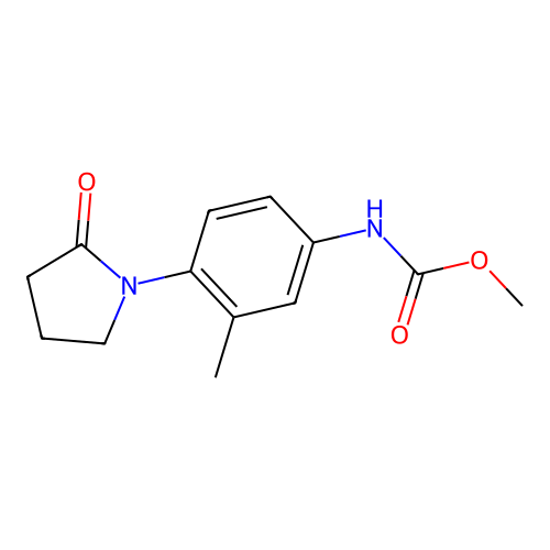 methyl N-[3-methyl-4-(2-oxopyrrolidin-1-yl)phenyl]carbamate structure