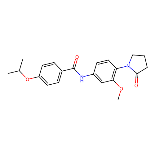 4-isopropoxy-N-(3-methoxy-4-(2-oxopyrrolidin-1-yl)phenyl)benzamide structure