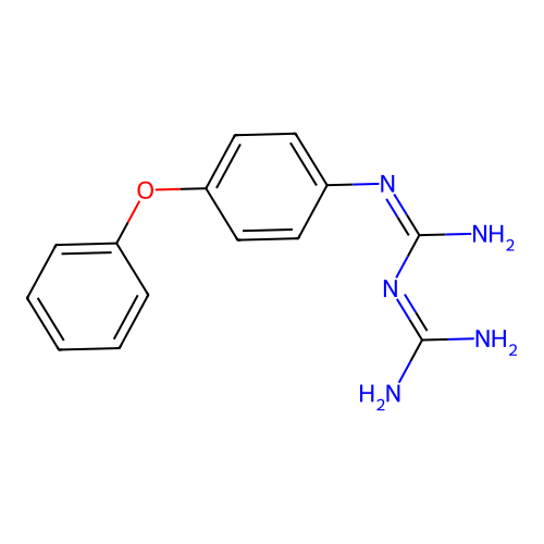 N-(4-phenoxyphenyl)imidodicarbonimidic diamide structure