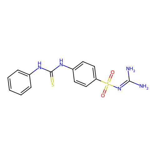 1-({[Amino(imino)methyl]amino}sulfonyl)-4-[(anilinocarbothioyl)amino]benzene structure