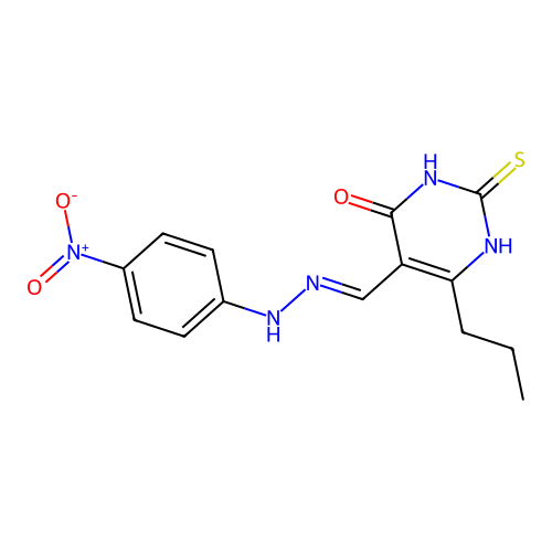 (5Z)-5-[[2-(4-nitrophenyl)hydrazinyl]methylidene]-6-propyl-2 structure