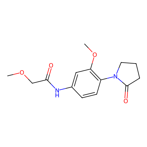 2-methoxy-N-[3-methoxy-4-(2-oxopyrrolidin-1-yl)phenyl]acetamide structure