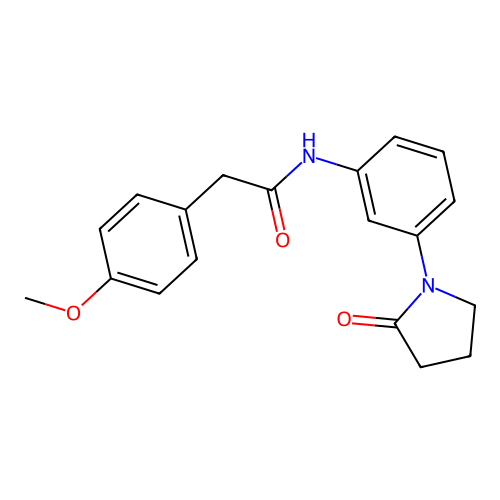 2-(4-methoxyphenyl)-N-[3-(2-oxopyrrolidin-1-yl)phenyl]acetamide structure