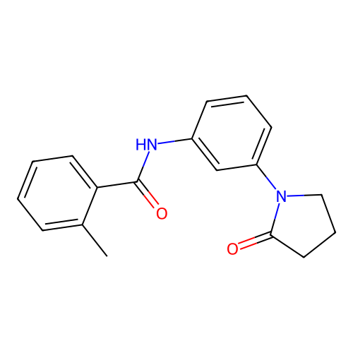 2-methyl-N-[3-(2-oxopyrrolidin-1-yl)phenyl]benzamide structure