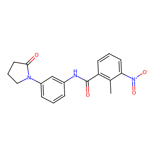 2-methyl-3-nitro-N-[3-(2-oxopyrrolidin-1-yl)phenyl]benzamide structure