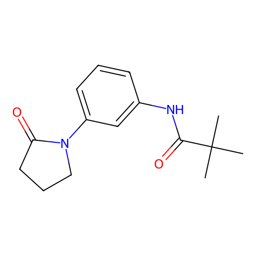 2,2-dimethyl-N-[3-(2-oxopyrrolidin-1-yl)phenyl]propanamide structure