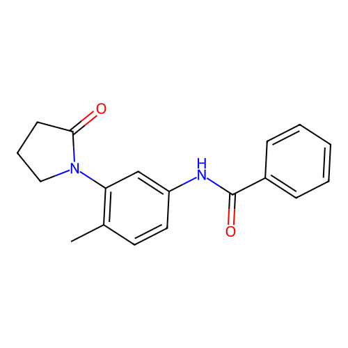 N-[4-methyl-3-(2-oxopyrrolidin-1-yl)phenyl]benzamide structure