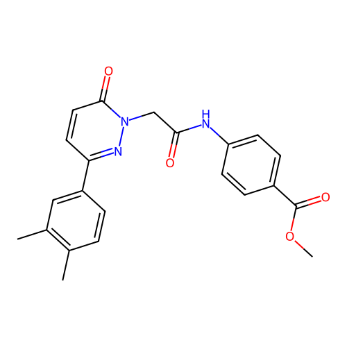 Methyl 4-[[2-[3-(3,4-dimethylphenyl)-6-oxopyridazin-1-yl]acetyl]amino]benzoate structure