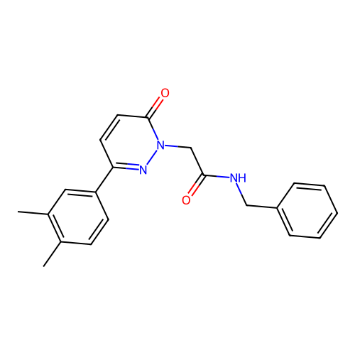N-benzyl-2-[3-(3,4-dimethylphenyl)-6-oxopyridazin-1-yl]acetamide structure