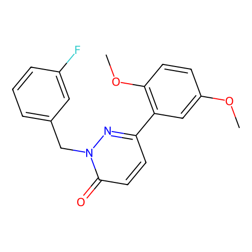 6-(2,5-Dimethoxyphenyl)-2-[(3-fluorophenyl)methyl]pyridazin-3-one structure
