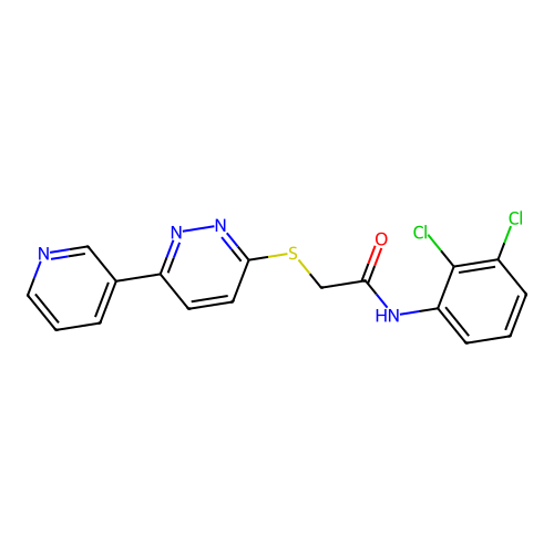 N-(2,3-dichlorophenyl)-2-(6-pyridin-3-ylpyridazin-3-yl)sulfanylacetamide structure