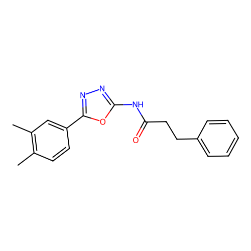 N-[5-(3,4-dimethylphenyl)-1,3,4-oxadiazol-2-yl]-3-phenylpropanamide structure