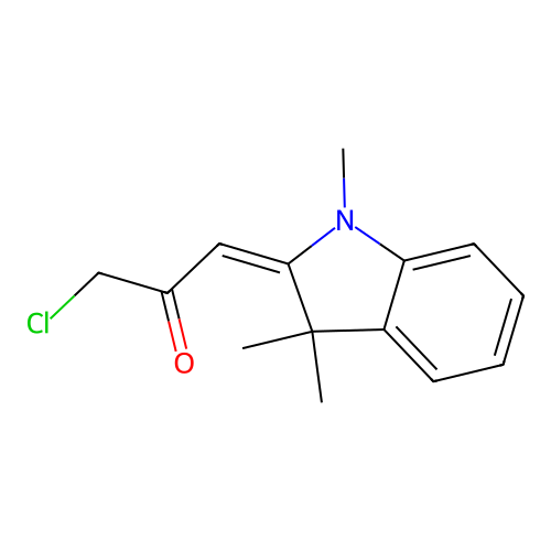 (3E)-1-chloro-3-(1,3,3-trimethylindol-2-ylidene)propan-2-one structure