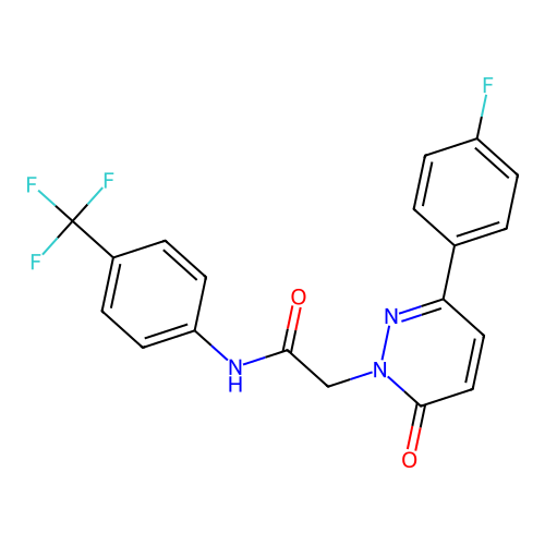 2-(3-(4-fluorophenyl)-6-oxopyridazin-1(6H)-yl)-N-(4-(trifluoromethyl)phenyl)acetamide structure
