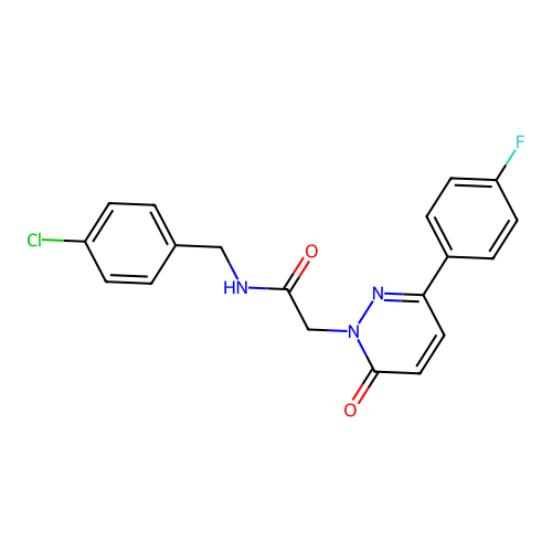 N-[(4-chlorophenyl)methyl]-2-[3-(4-fluorophenyl)-6-oxopyridazin-1-yl]acetamide structure