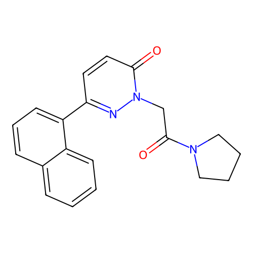 6-(naphthalen-1-yl)-2-(2-oxo-2-(pyrrolidin-1-yl)ethyl)pyridazin-3(2H)-one structure