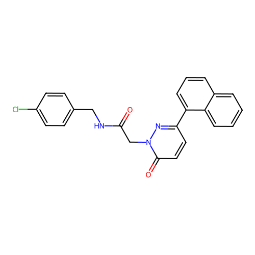 N-(4-chlorobenzyl)-2-(3-(naphthalen-1-yl)-6-oxopyridazin-1(6H)-yl)acetamide structure