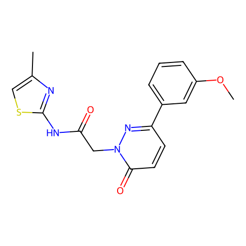 2-(3-(3-methoxyphenyl)-6-oxopyridazin-1(6H)-yl)-N-(4-methylthiazol-2-yl)acetamide structure