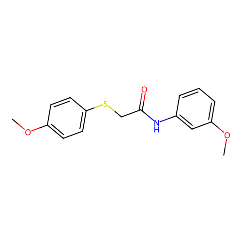 N-(3-methoxyphenyl)-2-((4-methoxyphenyl)thio)acetamide structure