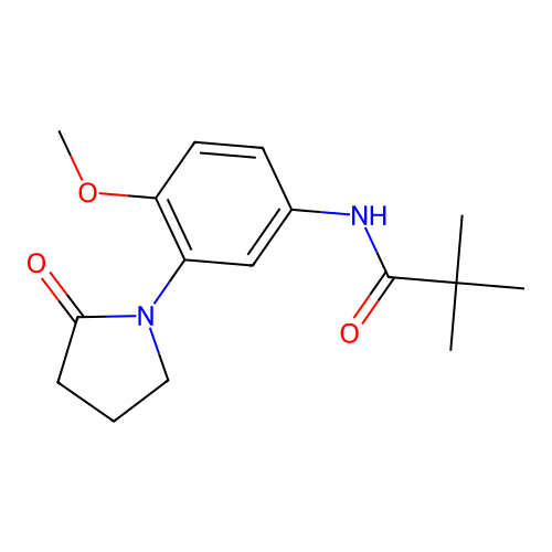 N-(4-methoxy-3-(2-oxopyrrolidin-1-yl)phenyl)pivalamide structure