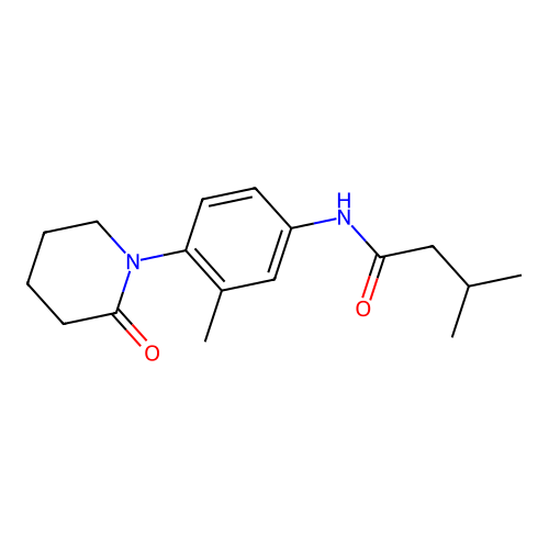 3-methyl-N-[3-methyl-4-(2-oxopiperidin-1-yl)phenyl]butanamide structure