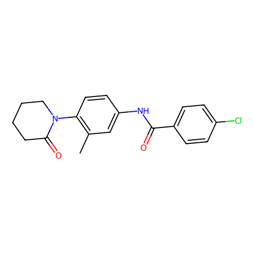 4-chloro-N-[3-methyl-4-(2-oxopiperidin-1-yl)phenyl]benzamide structure