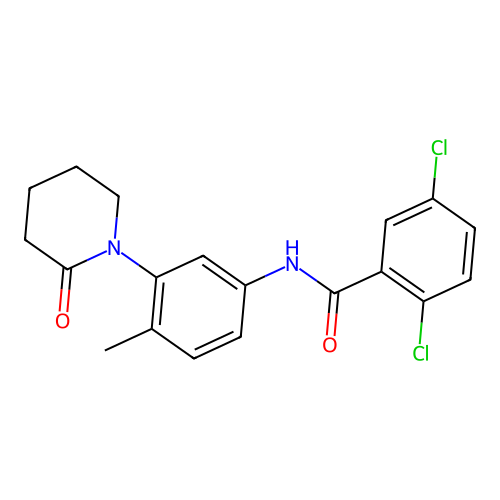2,5-dichloro-N-[4-methyl-3-(2-oxopiperidin-1-yl)phenyl]benzamide structure