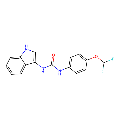 1-[4-(difluoromethoxy)phenyl]-3-(1H-indol-3-yl)urea structure