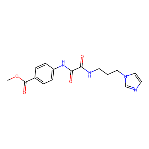 Methyl 4-[[2-(3-imidazol-1-ylpropylamino)-2-oxoacetyl]amino]benzoate structure